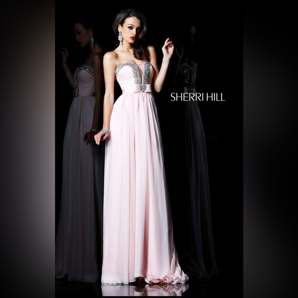 Sherri Hill Blush Pink Prom Bridesmaid Homecoming Dress